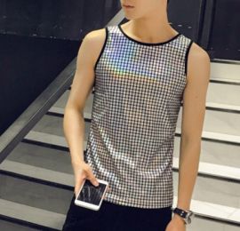 Shining crystal vest men's clothing