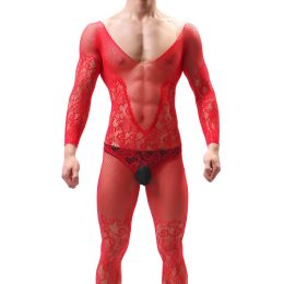 Men's Embroidered Mesh Stockings Long Sleeve