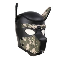 Black rubber sponge training dog headgear stage performance props