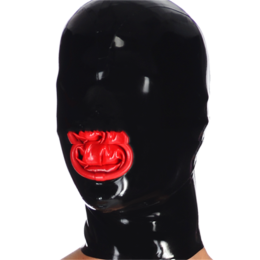 Full Wrap Latex Head Cover With Mouth Cover Nose Tube