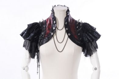 Leather Stitching Rock And Roll Visual Shawl Coat