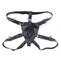 Bondage Flirting Men's Appliances Chastity Pants Leather Strap Adult Bird Cage Sexy Panties