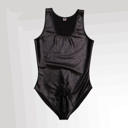 Men's Tight One Piece Vest Thin Section High Elastic Latex Ammonia